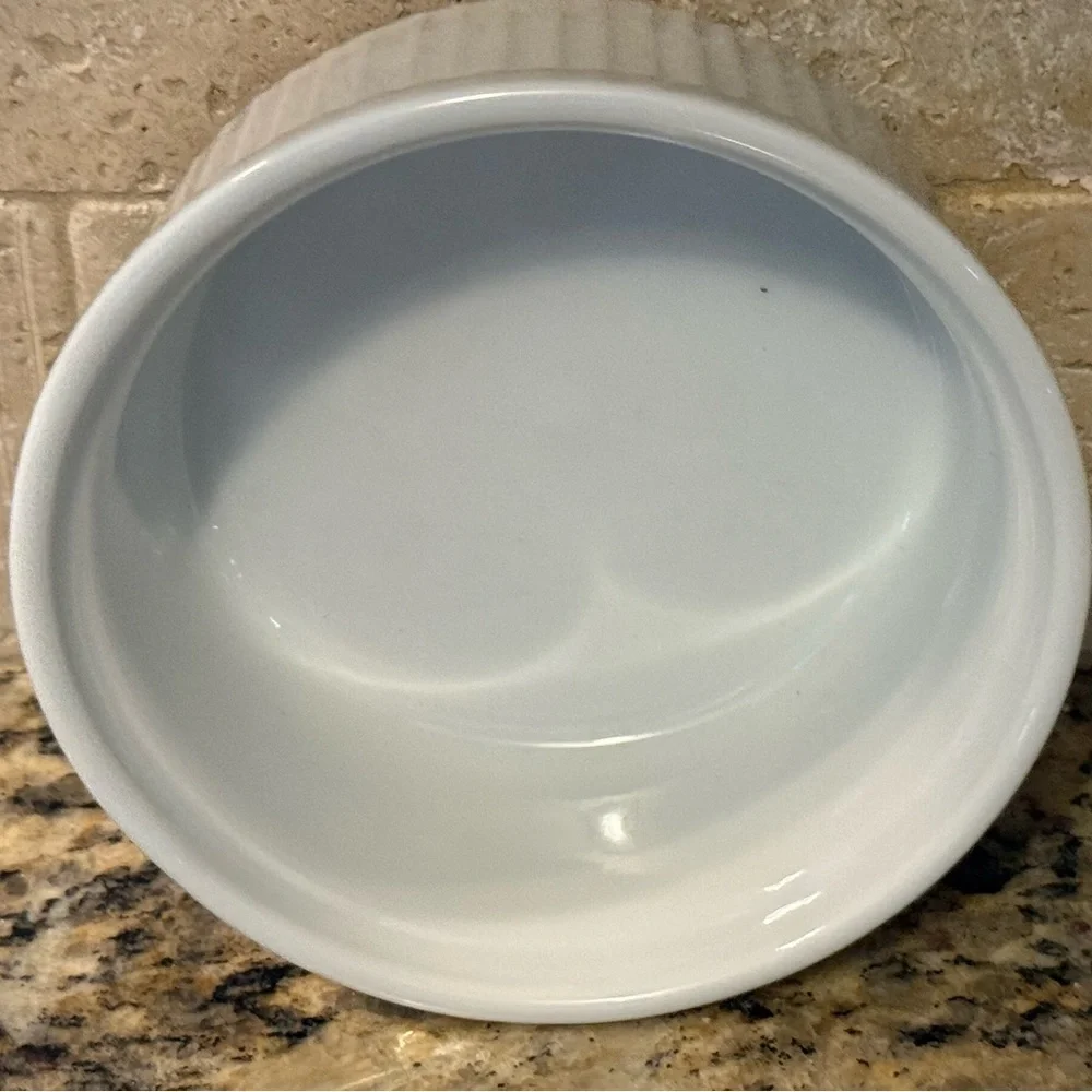 APLICO France Round Ribbed Soufflé Dish 4.5” French Country Farmhouse